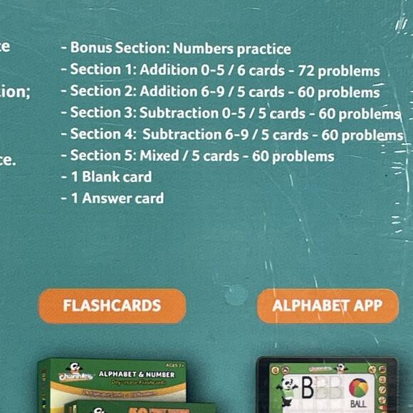 Channie’s One Card A Day Single Add & Subtraction Dry Erase Flash Cards PreK-1st - Picture 4 of 5